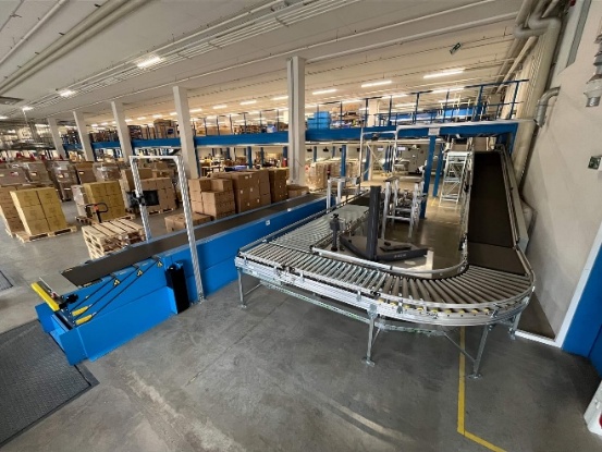Betzold automated carton warehouse conveyor technology
